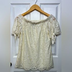 Lulu’s Off-White, Lace, Women’s Off-The-Shoulder Top